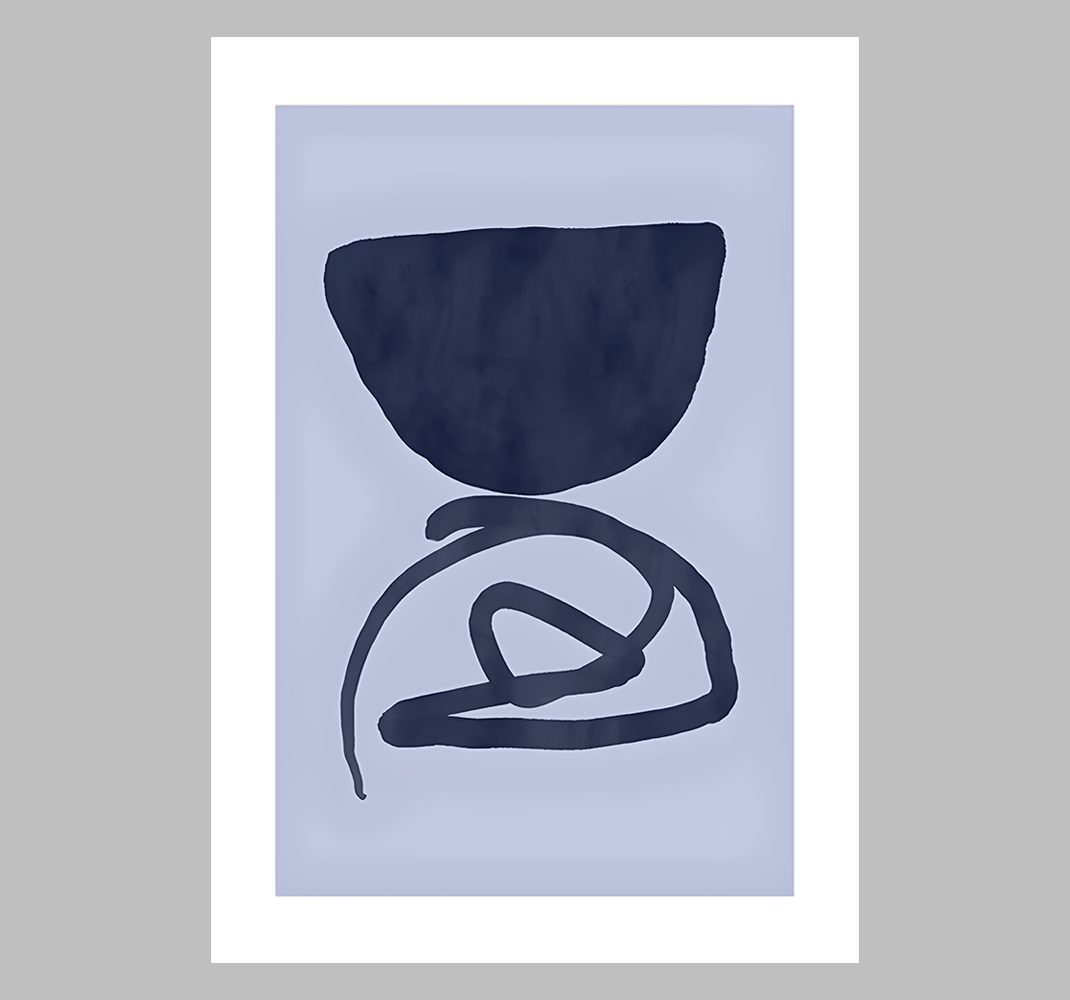 Poster abstracto moldura roxa - TenStickers