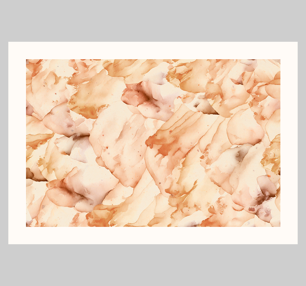 Poster abstracto aquarela com moldura branca - TenStickers