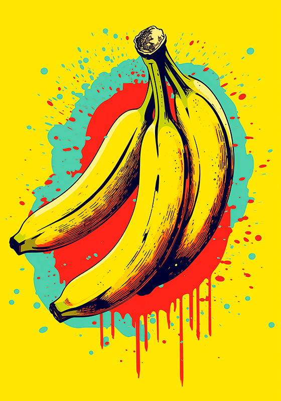 Poster de pop art três bananas - TenStickers