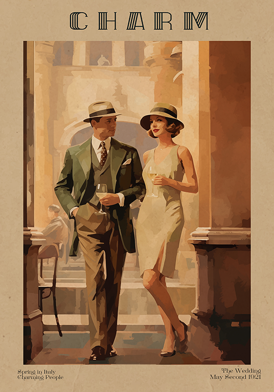 Poster Art Déco revista de charme - TenStickers