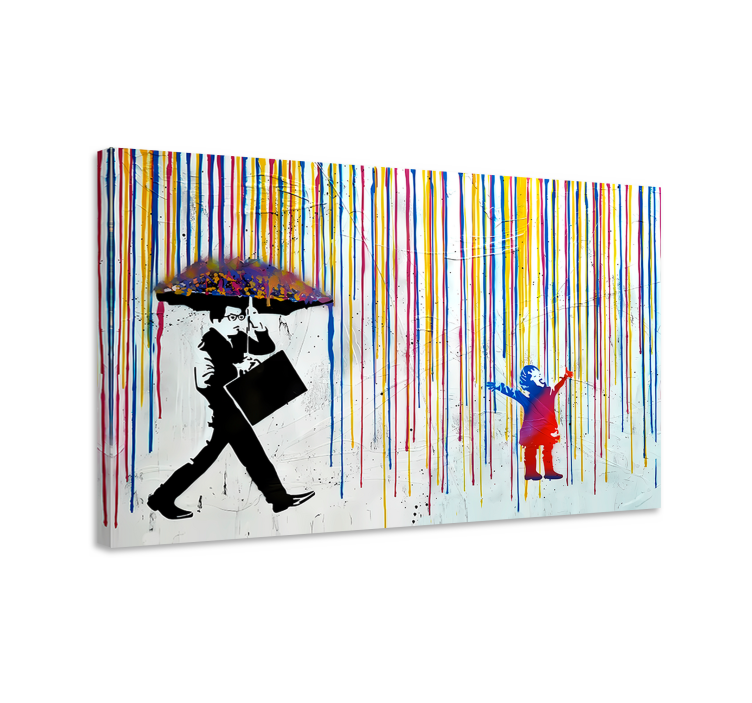 Quadro de arte chuva colorida - TenStickers