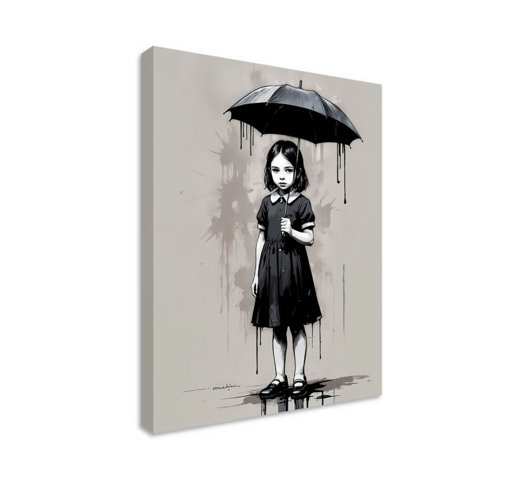 Quadro de arte garota guarda-chuva - TenStickers