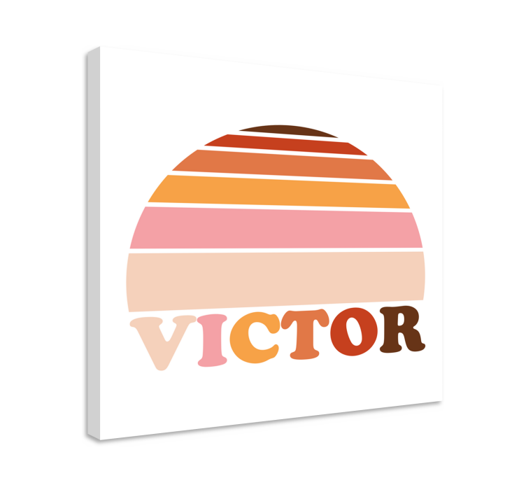 Quadro com nome Sol dos anos 70 com nome - TenStickers