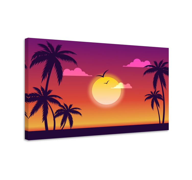 Quadro de paisagem cena do pôr do sol tropical - TenStickers