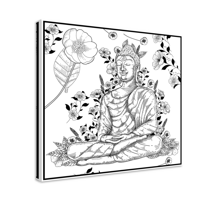 Quadro buda Buda blanco y negro - TenStickers