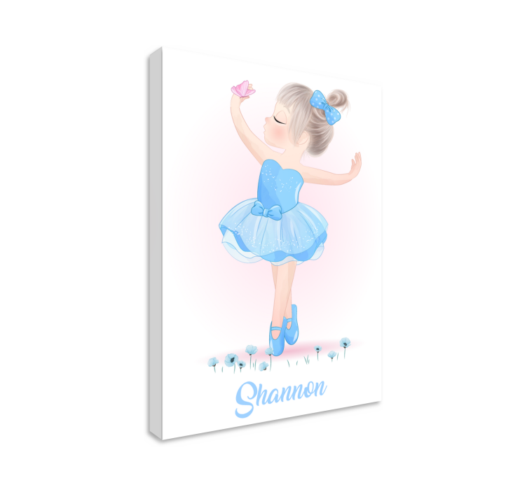 Quadro de bailarina Bailarinas azul con nombre - TenStickers