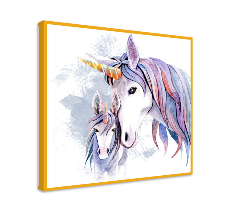 Quadro unicórnio Unicornios madre e hijo - TenStickers