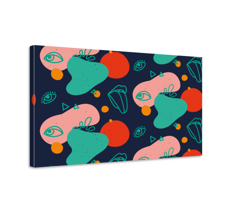 Quadro decorativo abstrato arranjo de faces abstratas - TenStickers