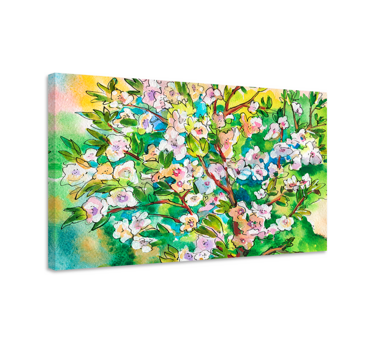 Quadro de árvores Primavera multicolorida - TenStickers