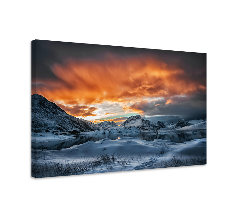 Quadro de paisage Montanhas neve sol - TenStickers
