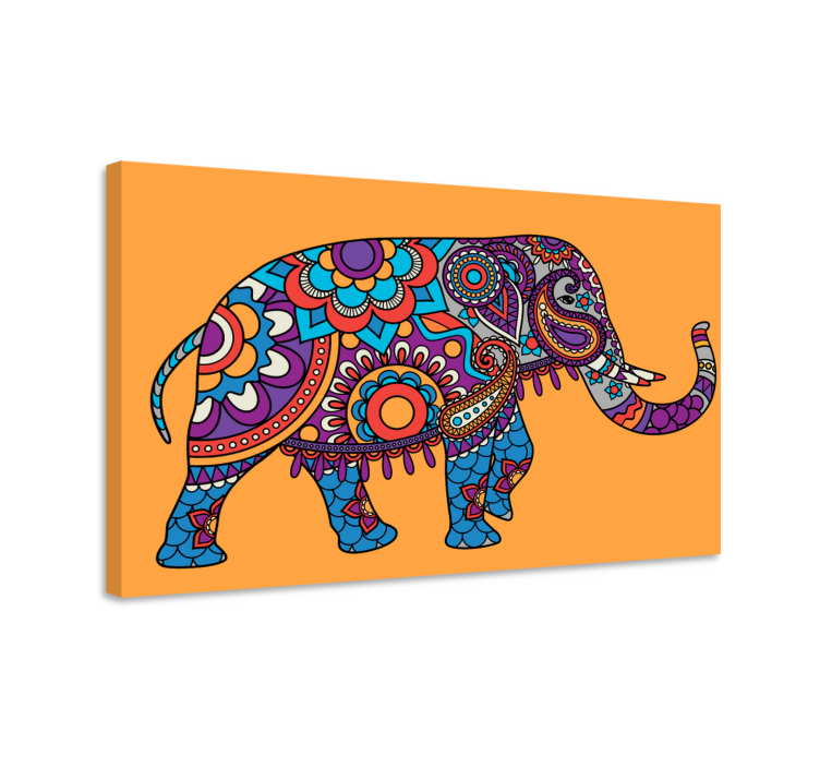 Quadro Elefante mandala caminhando - TenStickers