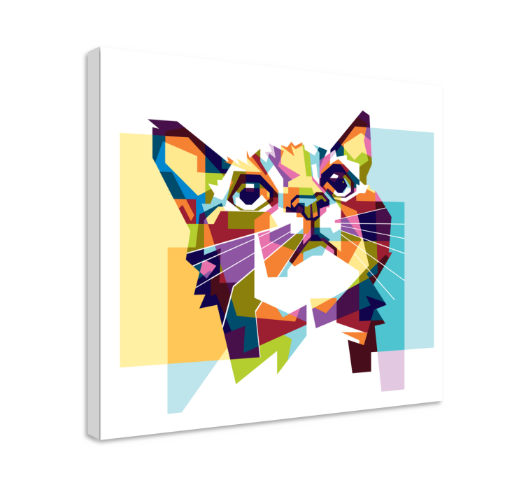 Quadro de gatos Gato geométrico - TenStickers
