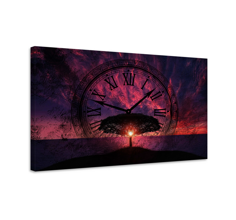 Quadro decorativo abstrato pôr do sol da Árvore eterna - TenStickers