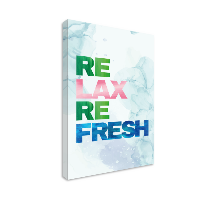 Quadro com letras para relaxar, refrescar e inspirar - TenStickers