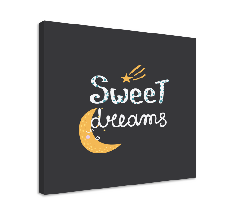 Quadro com letras sonhos doces na lua - TenStickers