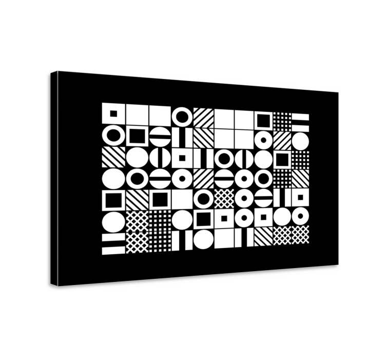 Quadro para escritório Geometrias em preto e branco - TenStickers