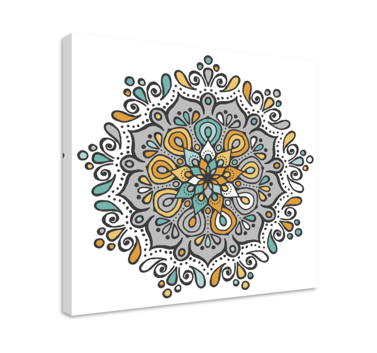 Quadro com mandala Mandala colorida com formato floral - TenStickers