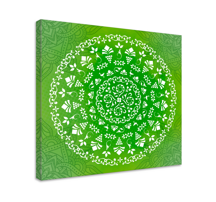 Quadro com mandala Rodada ornamental mandala verde - TenStickers