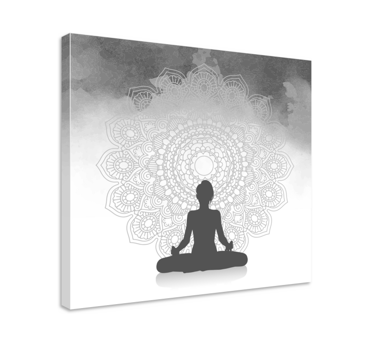 Quadro com mandala Meditação da silhueta da mandala - TenStickers