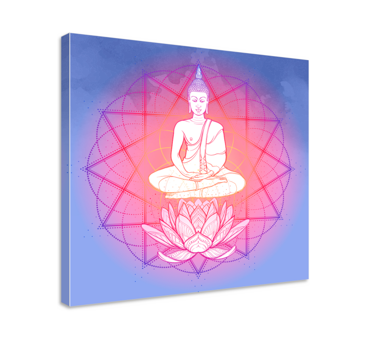 Quadro com mandala Mandala buda meditando - TenStickers