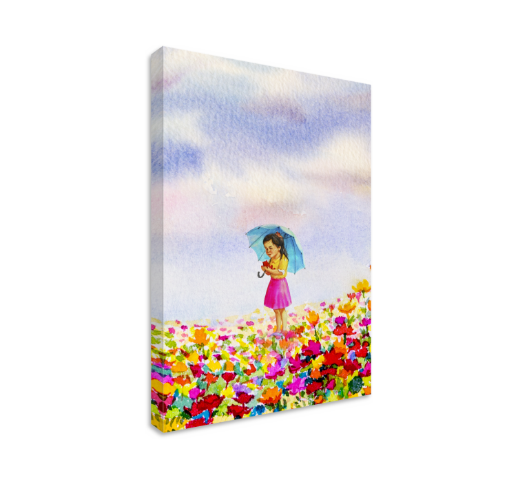 Quadro infantil menina com guarda-chuva - TenStickers