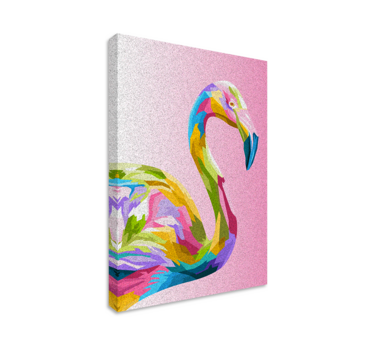 Quadro animais perfil de flamingo colorido - TenStickers