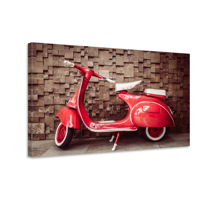 Quadro vintage Moto vermelha - TenStickers