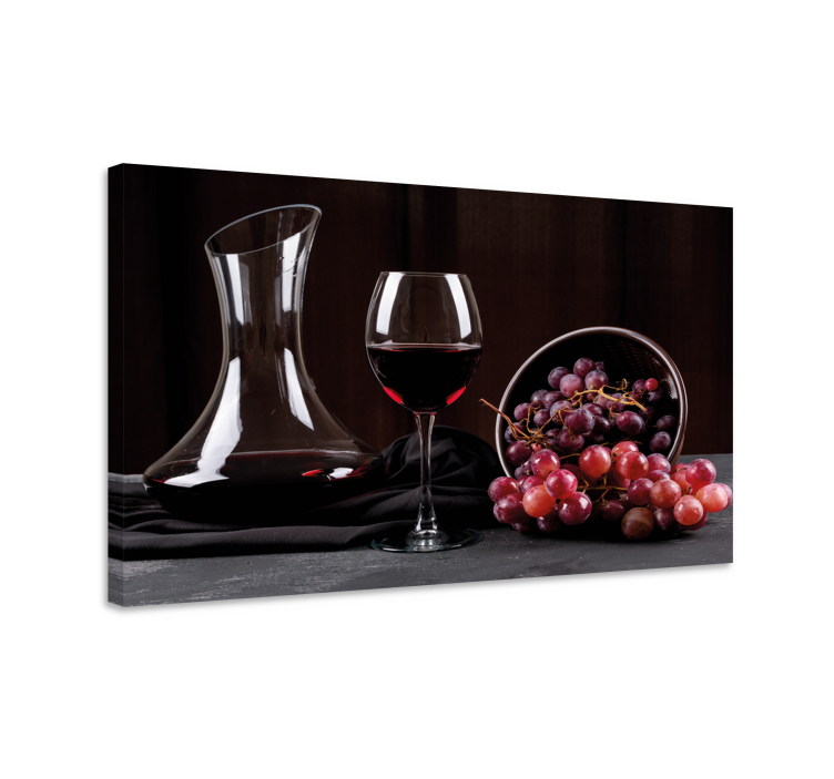 Quadro para restaurante Vinho e uvas - TenStickers