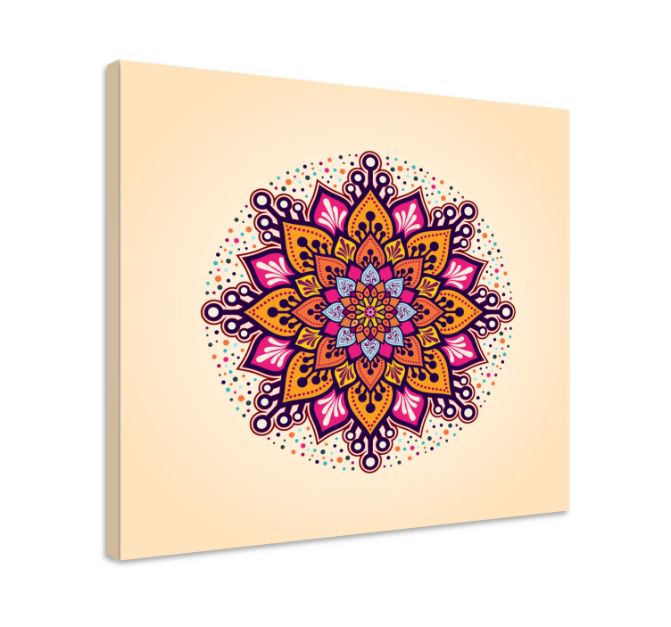 Quadro com mandala Bege arco-íris - TenStickers
