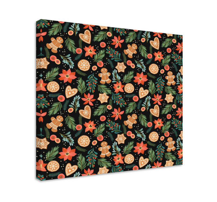 Quadro animais padrões de natal de gengibre - TenStickers