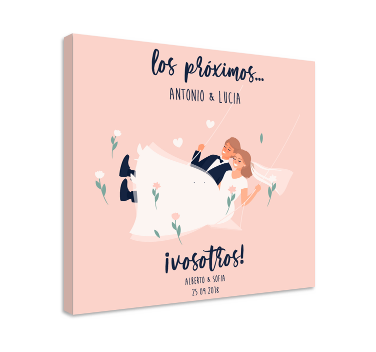 Quadro com letras para anúncio de casamento romântico - TenStickers