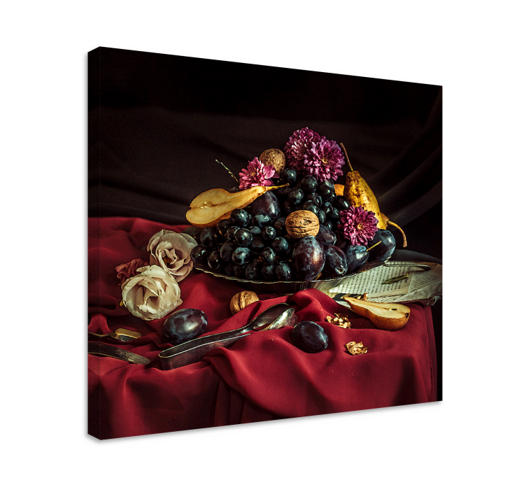 Quadro decorativo de vinícola arranjo de frutas elegante - TenStickers