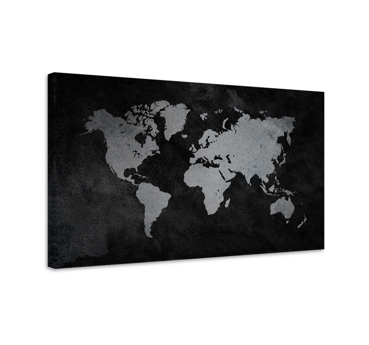 Quadro mapa mundi Mapamundi blanco y negro - TenStickers