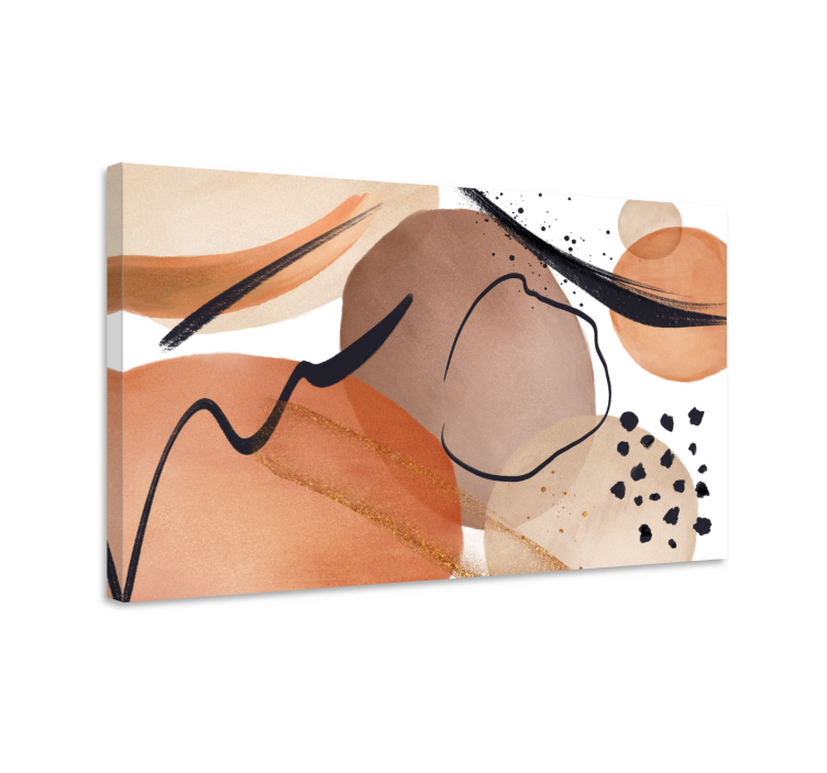 Quadro Decorativo abstrato formas fluidas marrons - TenStickers