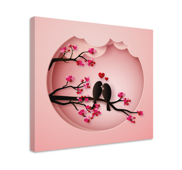 Quadro de pássaros Pássaros modernos se beijando - TenStickers