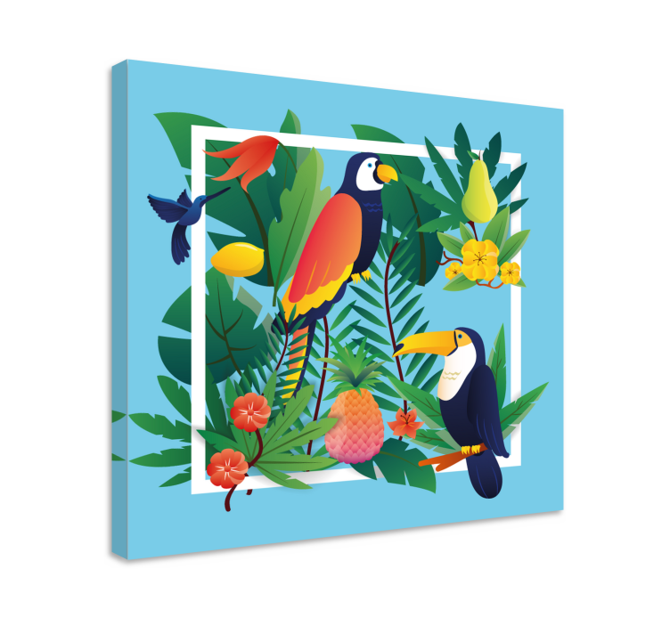 Quadro de pássaros Pássaros tropicais com frutas - TenStickers