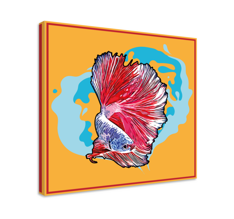 Quadro de peixes betta colorido e vibrante - TenStickers