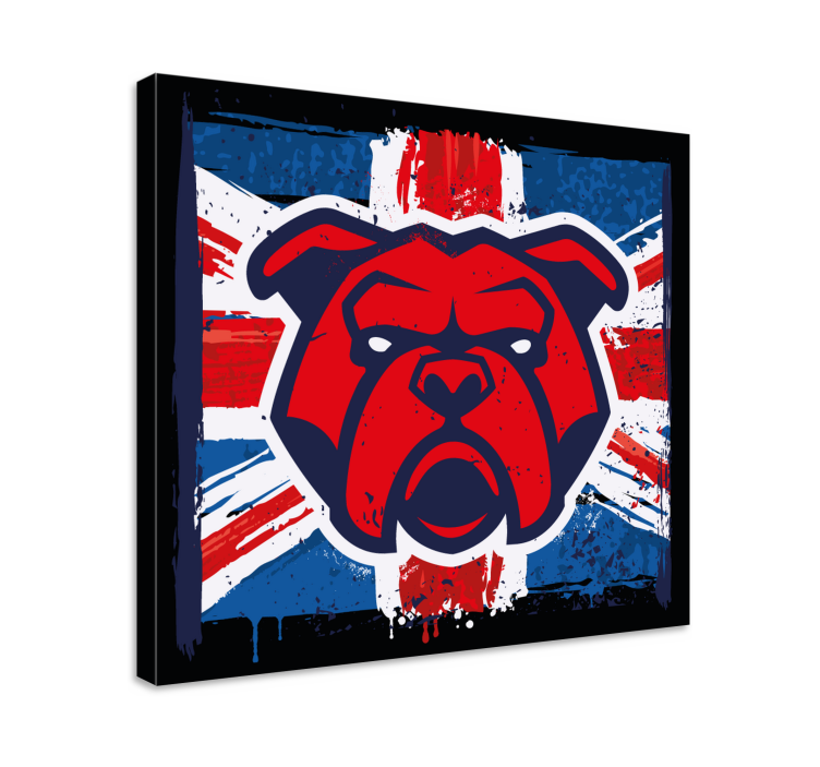 Quadro de cães bulldog bandeira britânica - TenStickers