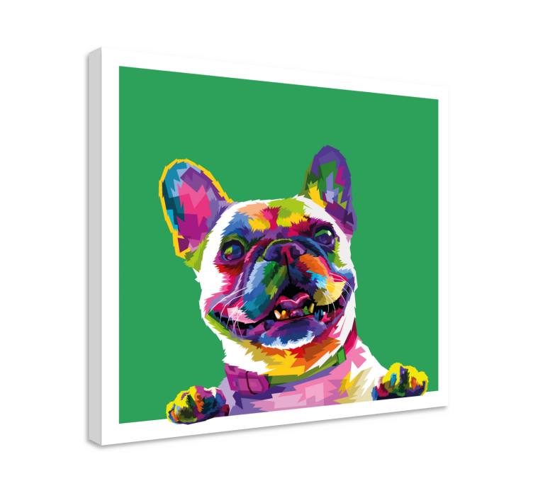 Quadro de cães Arco-íris de buldogue francês - TenStickers