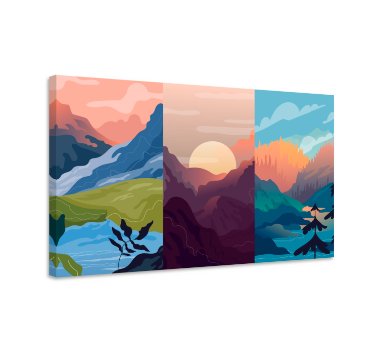 Quadro de paisage Montanhas animadas - TenStickers
