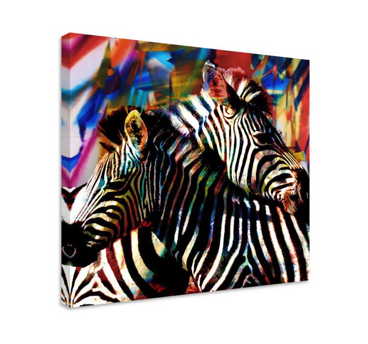 Quadro animais par de zebras coloridas - TenStickers