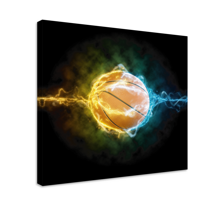 Quadro juvenil água e fogo de basquete - TenStickers