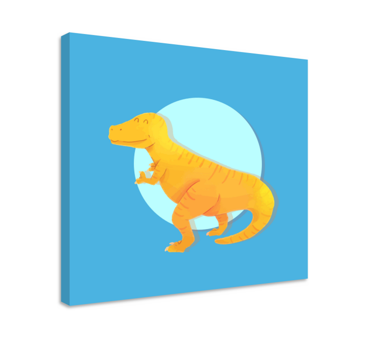 Quadro de dinossauro Dinossauro nórdico t-rex amarelo - TenStickers