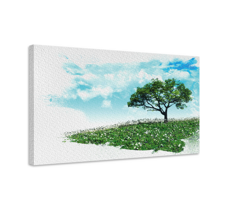 Quadro de árvores Paisagem pintada com - TenStickers