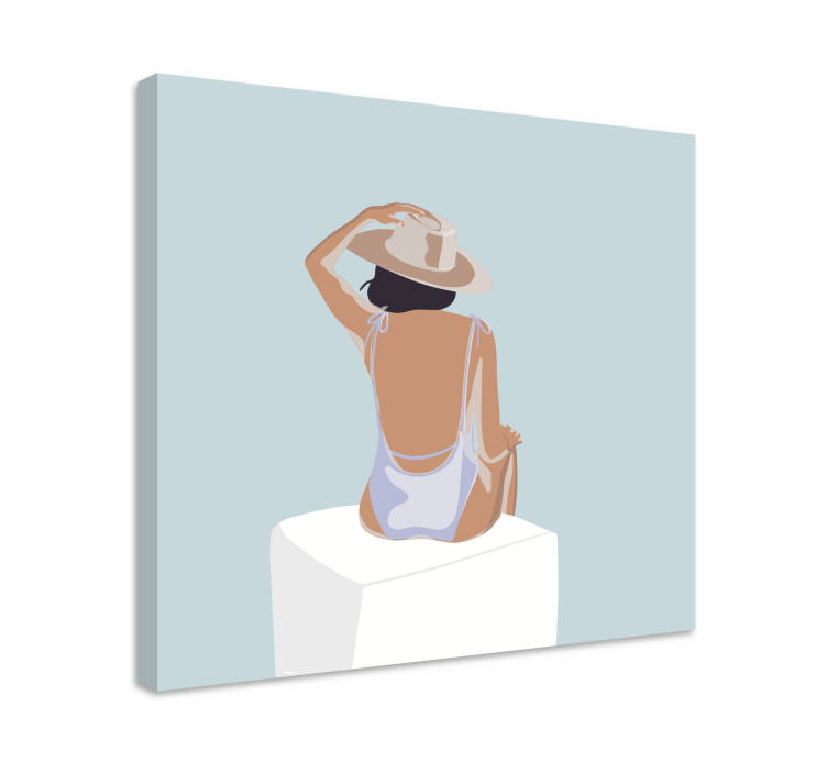 Quadro para quarto Estilo minimalista fashion girl - TenStickers