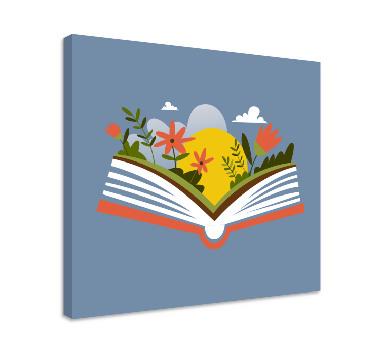Quadro de flores Abrindo livro com flores - TenStickers