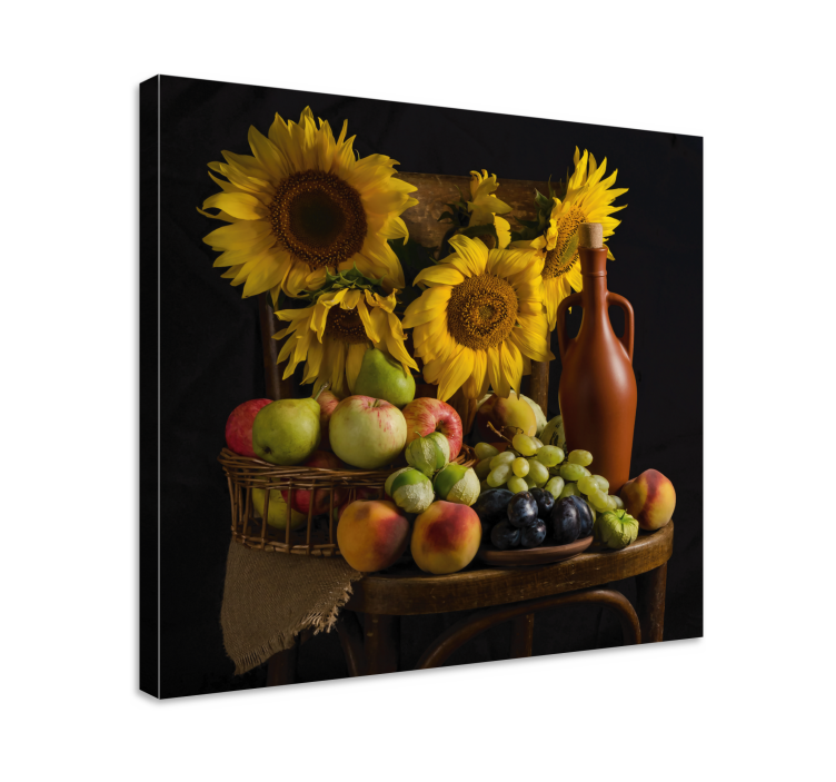 Quadro de flores girassóis e frutas - TenStickers