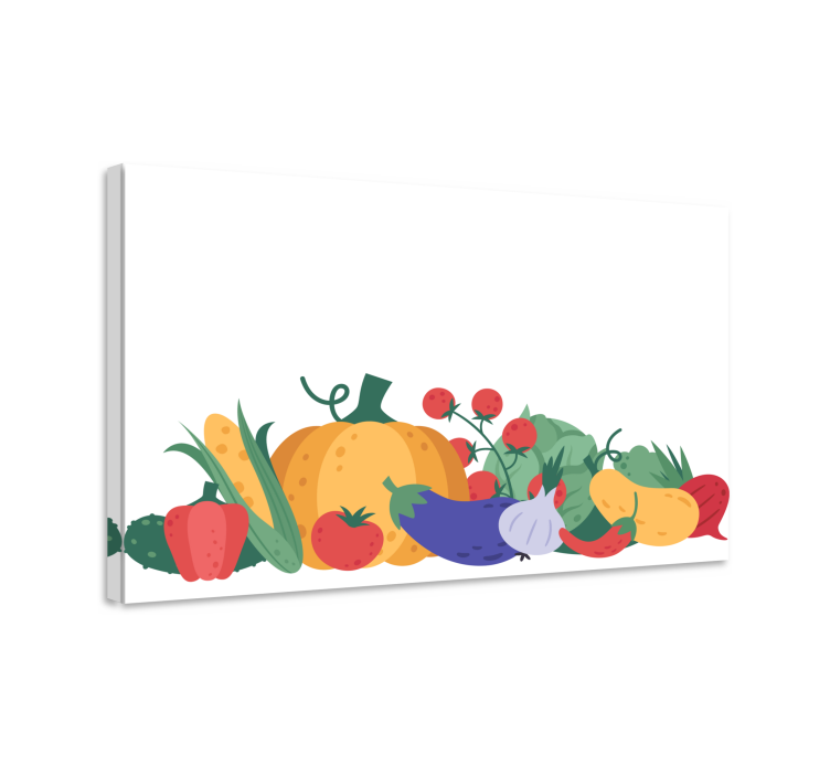 Quadro decorativo de vinícola colheita colorida de legumes - TenStickers