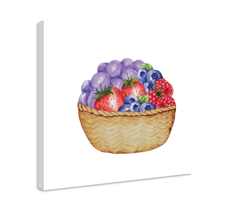 Quadro decorativo de vinícola cesta de frutas abundantes - TenStickers
