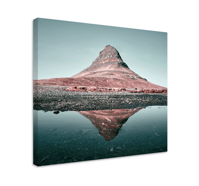Quadro de paisagem reflexo da montanha kirkjufell - TenStickers